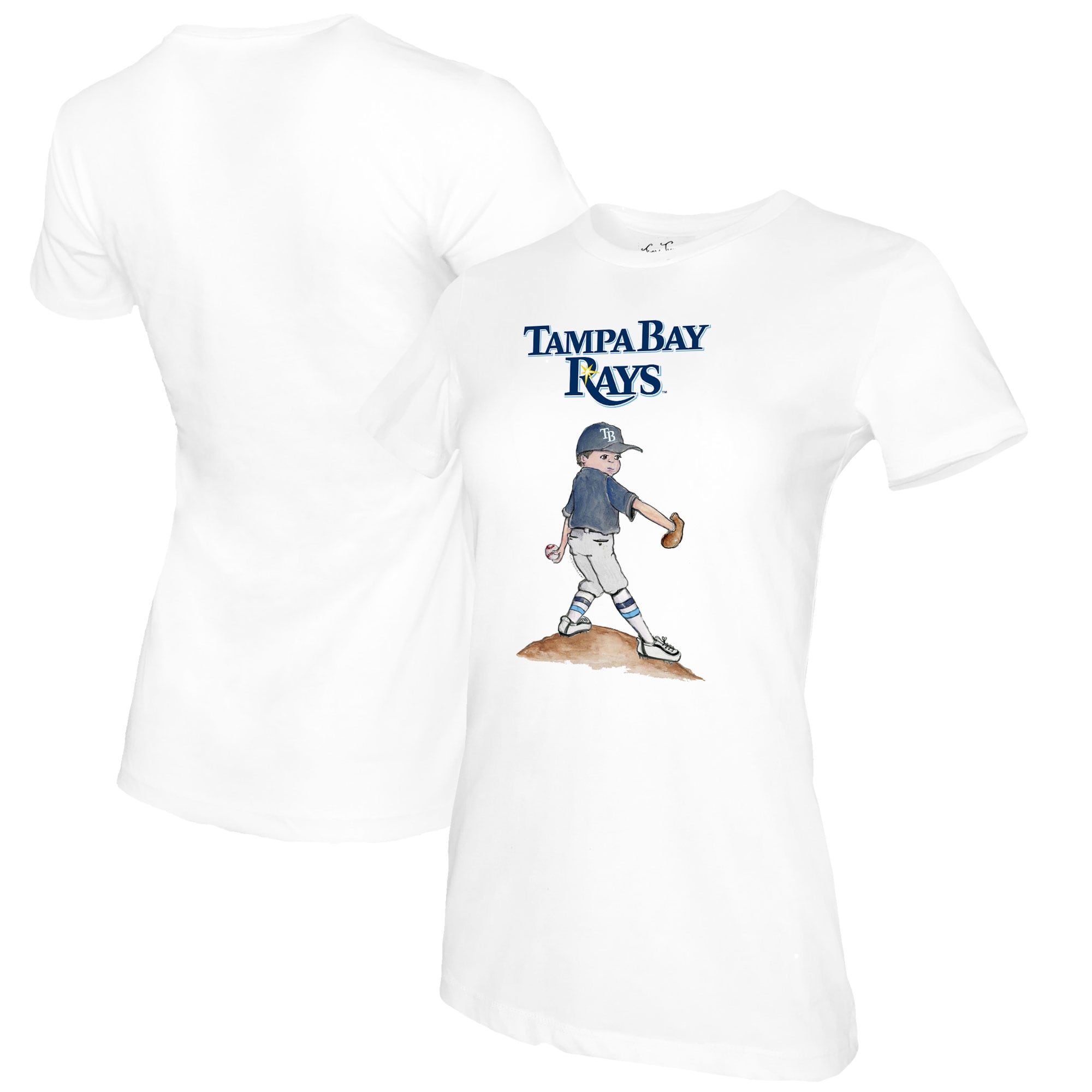 Women's Tampa Bay Rays Tiny Turnip White Clemente T-Shirt