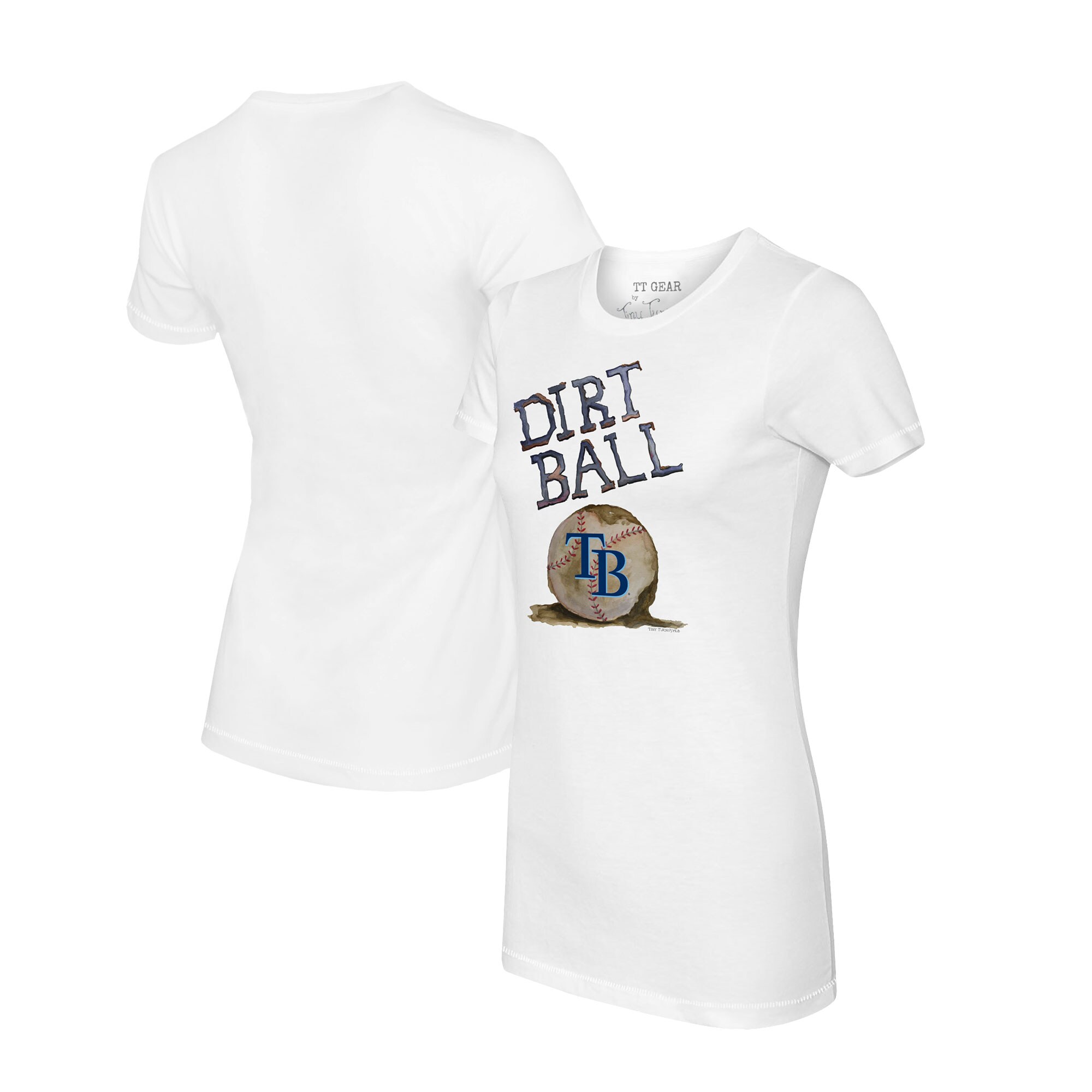 Women's Tampa Bay Rays Tiny Turnip White Dirt Ball T-Shirt