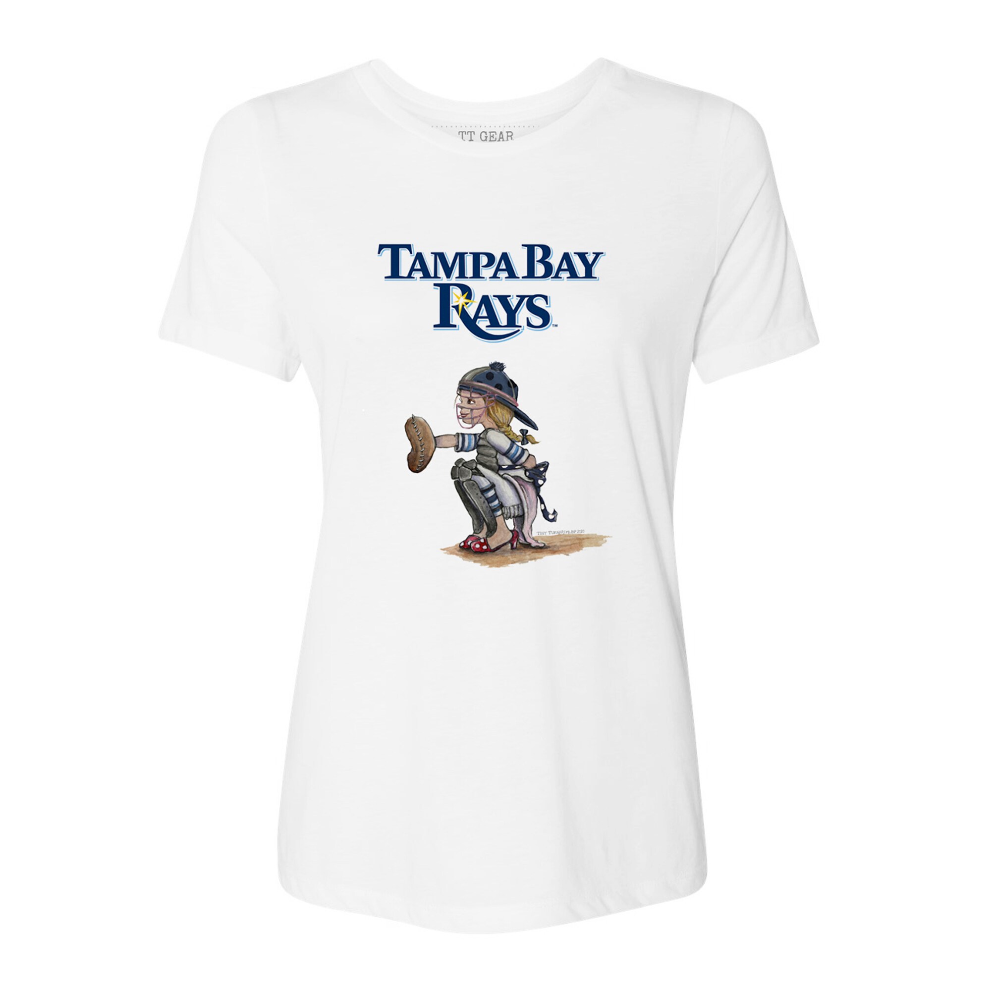 Women's Tampa Bay Rays Tiny Turnip White Kate the Catcher T-Shirt