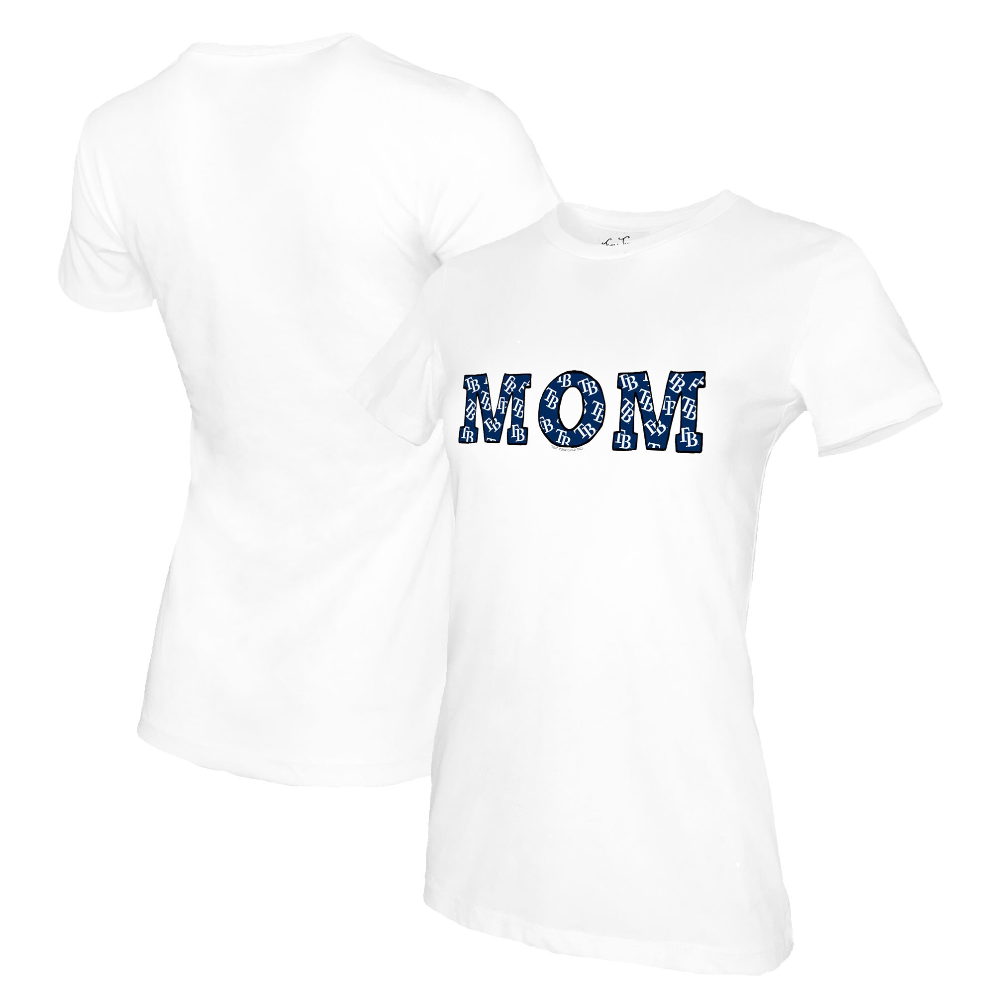 Women's Tampa Bay Rays Tiny Turnip White Mom T-Shirt