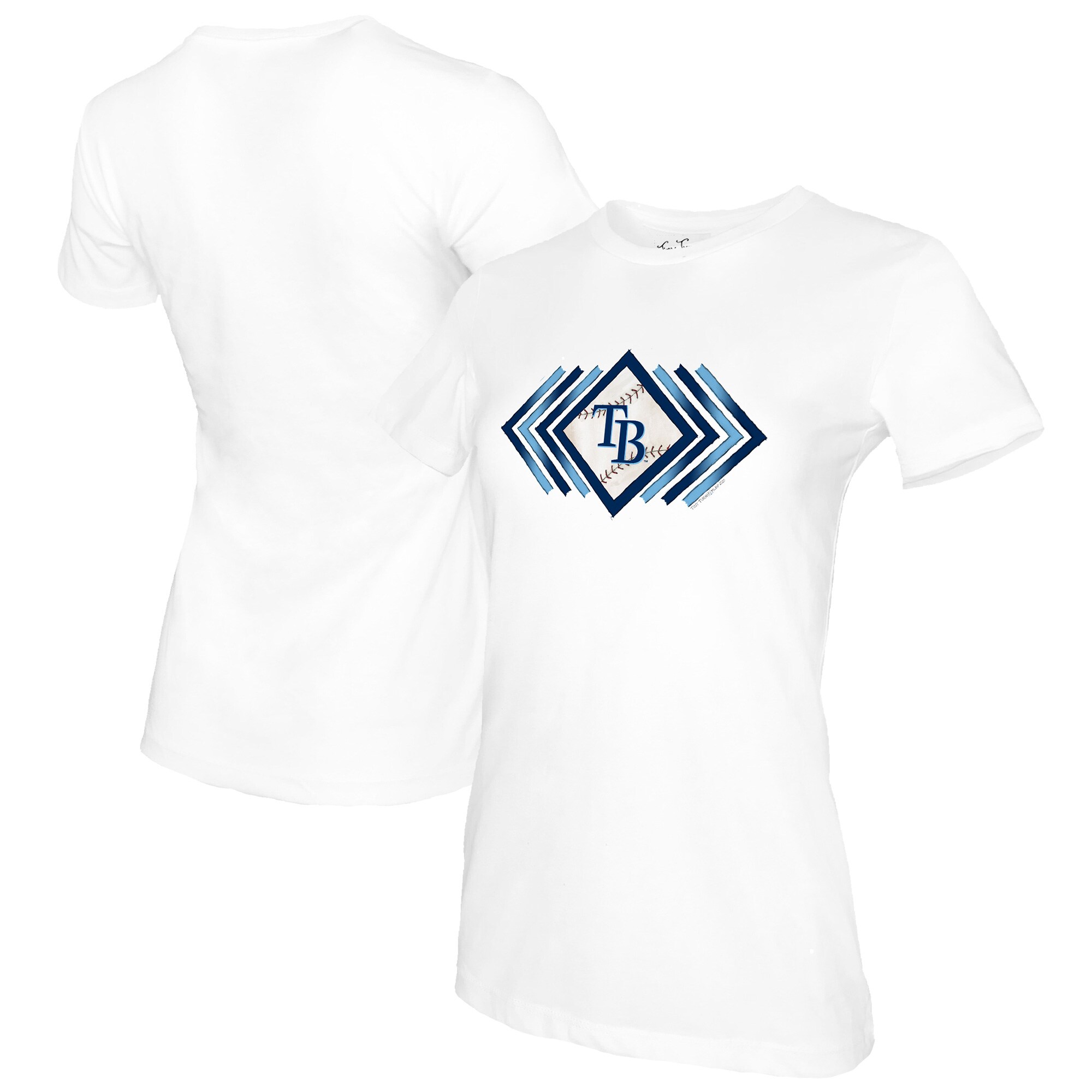 Women's Tampa Bay Rays Tiny Turnip White Prism Arrows T-Shirt