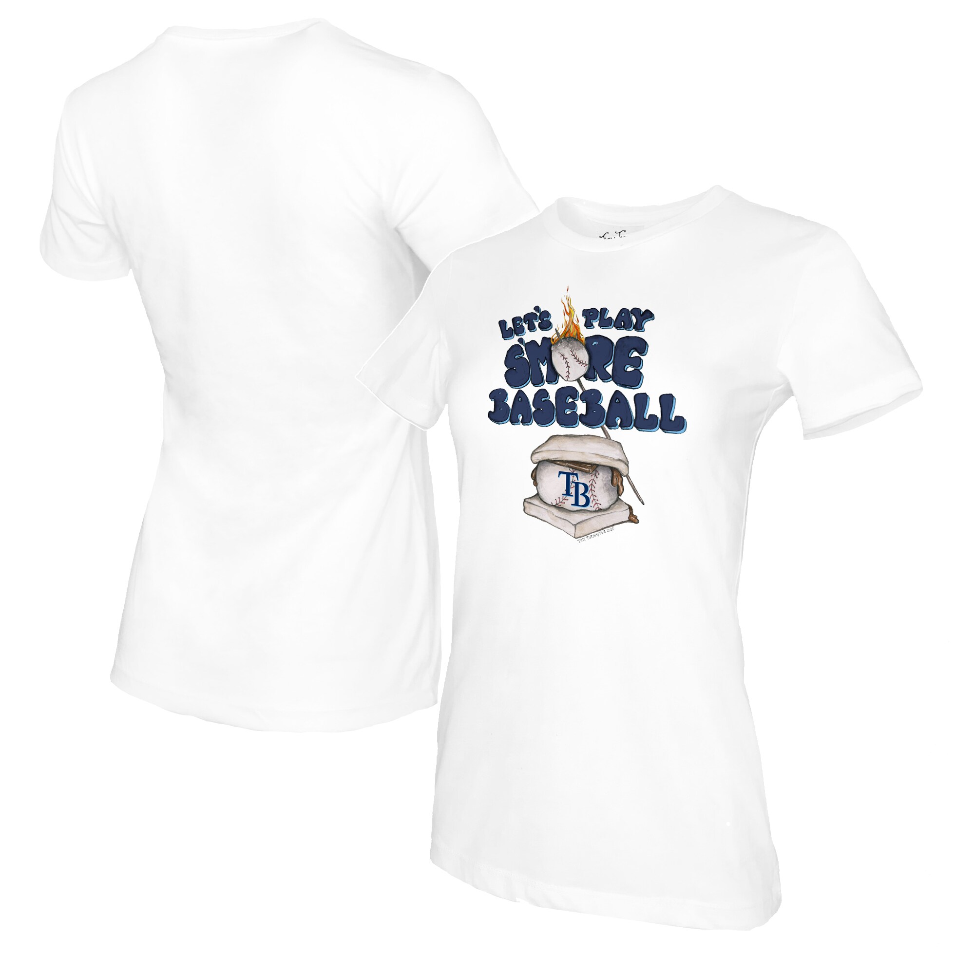 Women's Tampa Bay Rays Tiny Turnip White S'mores T-Shirt