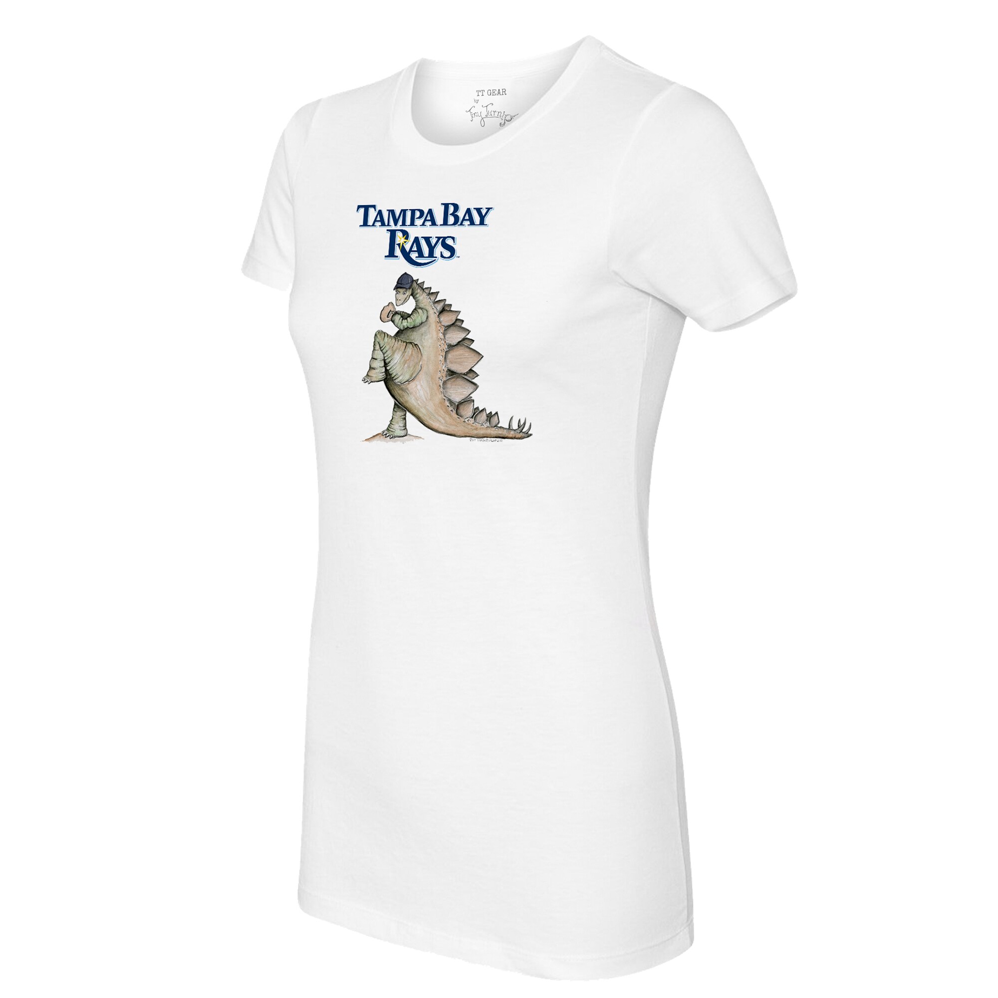 Women's Tampa Bay Rays Tiny Turnip White Stega T-Shirt