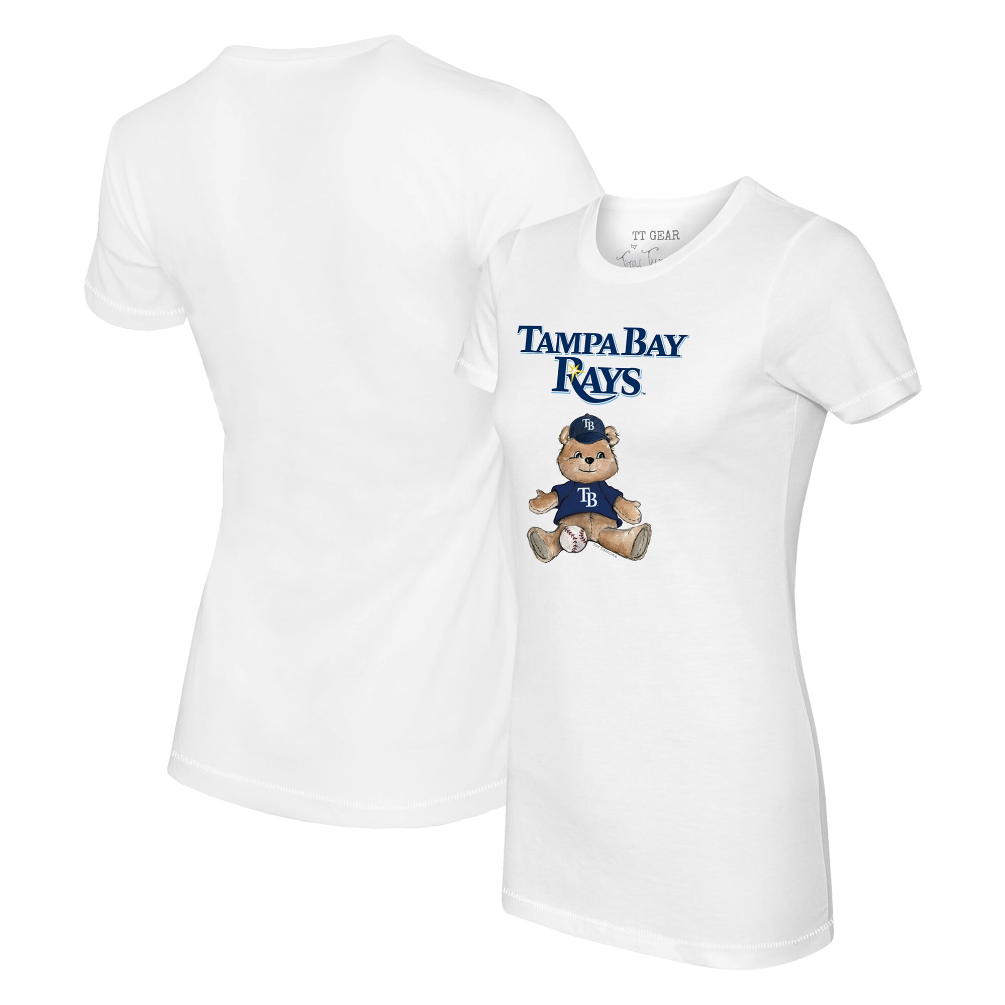 Women's Tampa Bay Rays Tiny Turnip White Teddy Boy T-Shirt