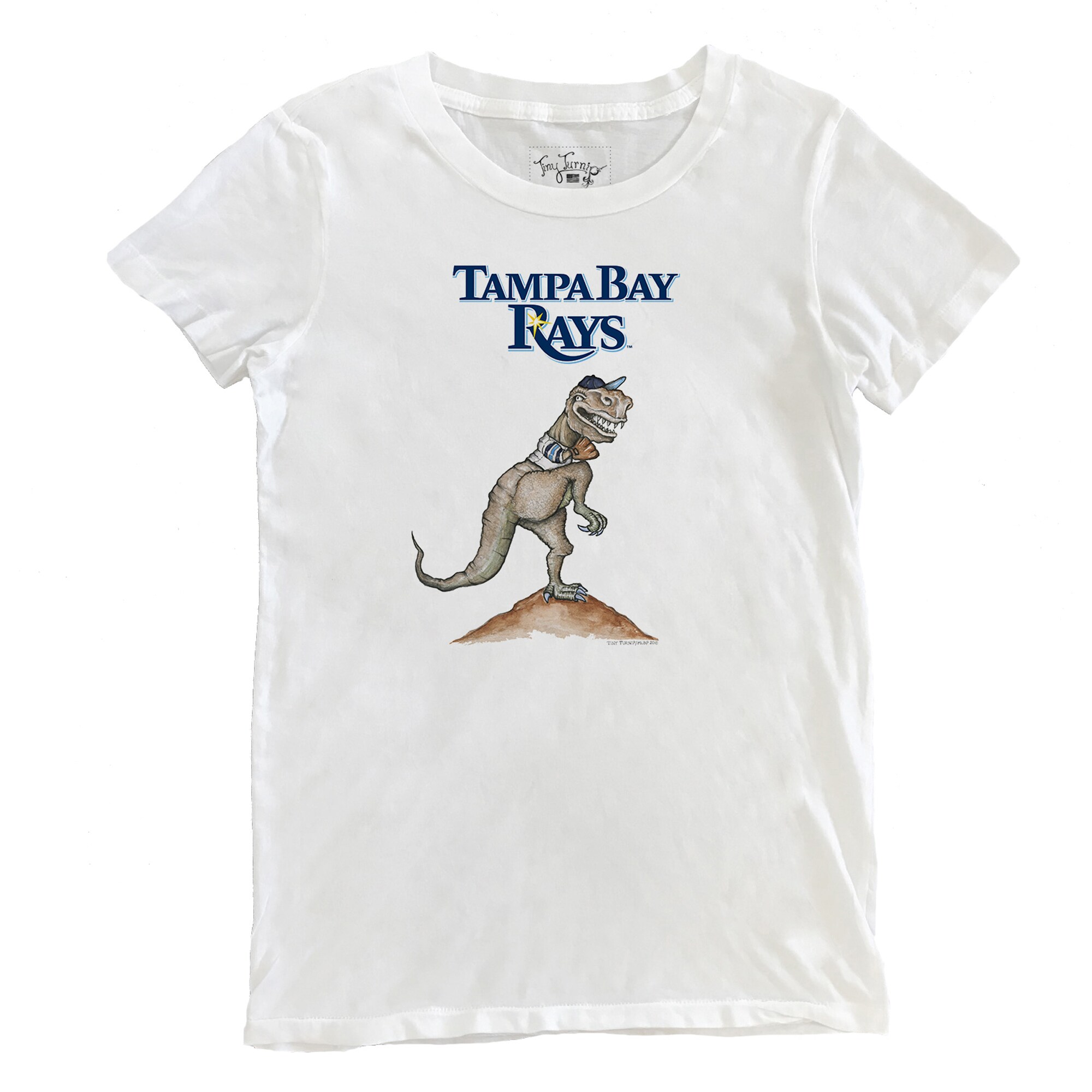 Women's Tampa Bay Rays Tiny Turnip White TT Rex T-Shirt