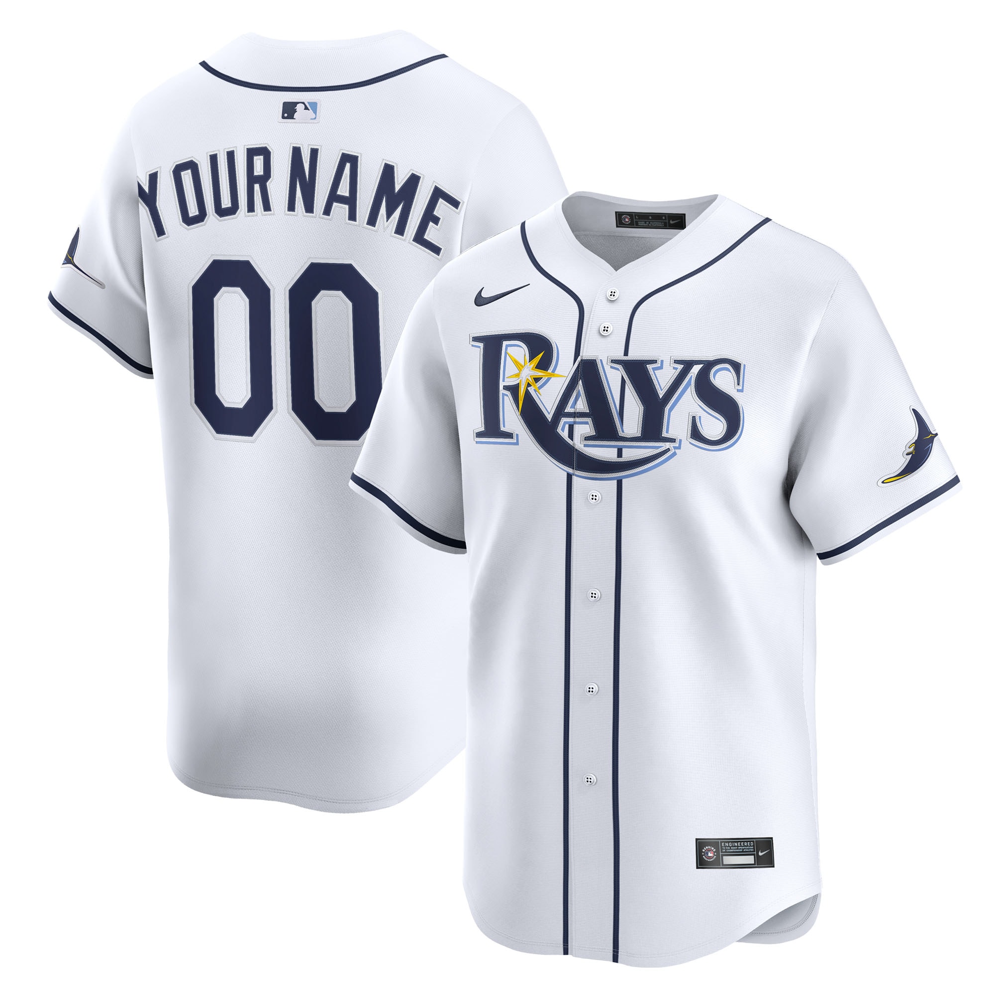 Youth Tampa Bay Rays Nike White Home Limited Custom Jersey