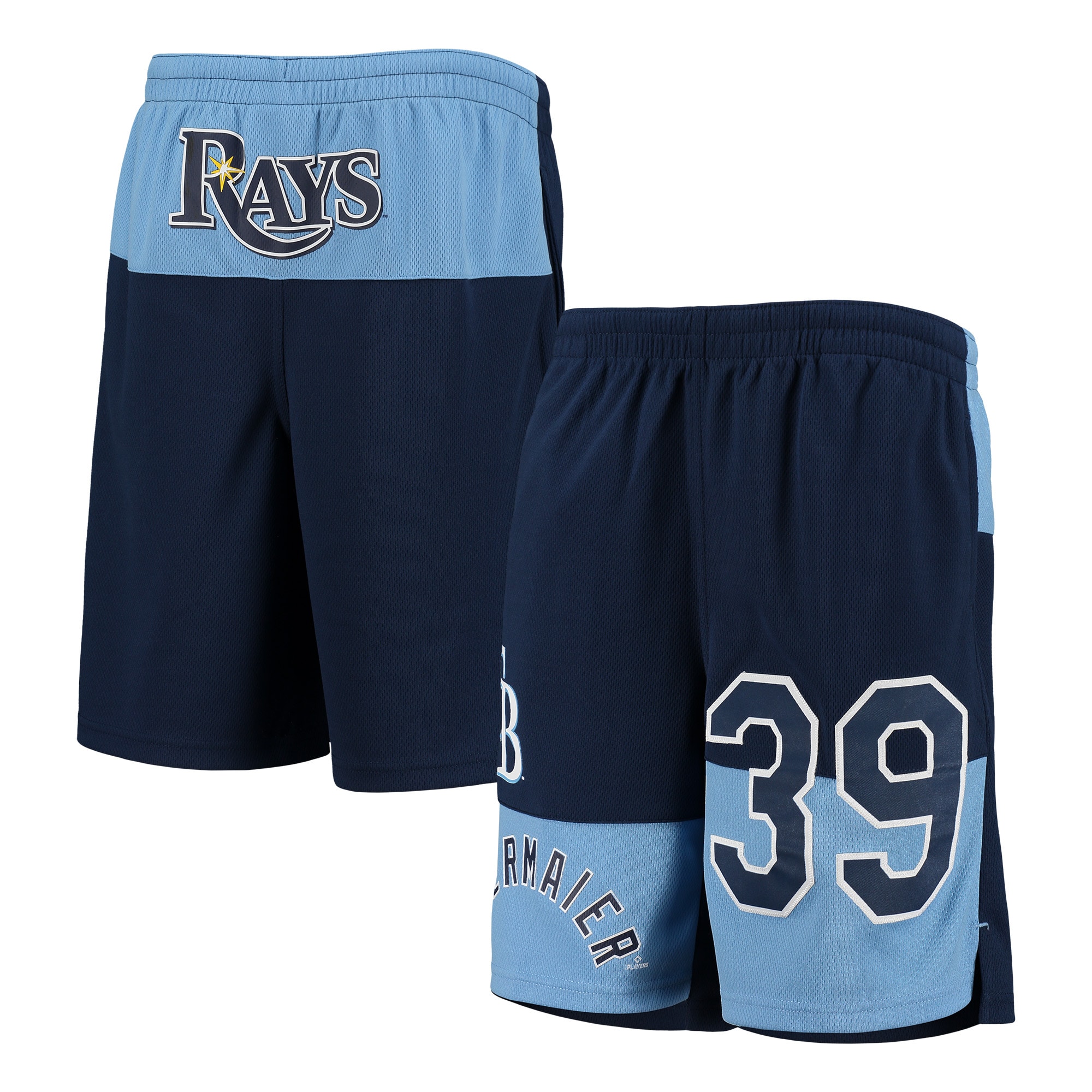 Youth Tampa Bay Rays Kevin Kiermaier Navy Pandemonium Name & Number Shorts