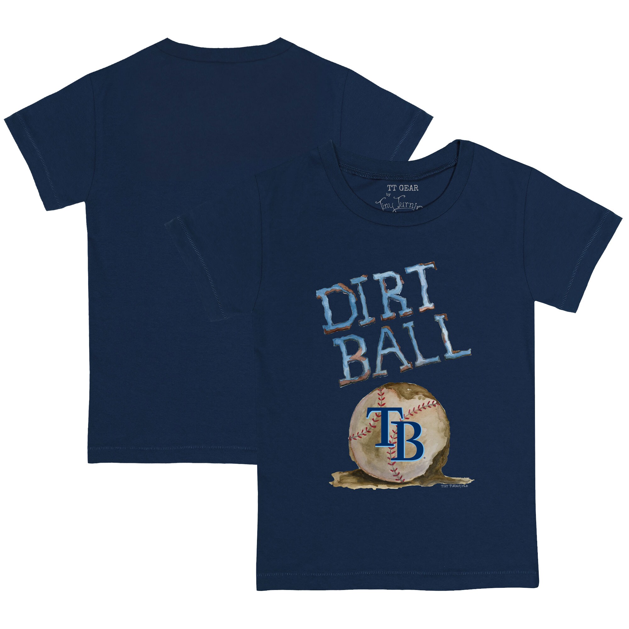 Youth Tampa Bay Rays Tiny Turnip Navy Dirt Ball T-Shirt