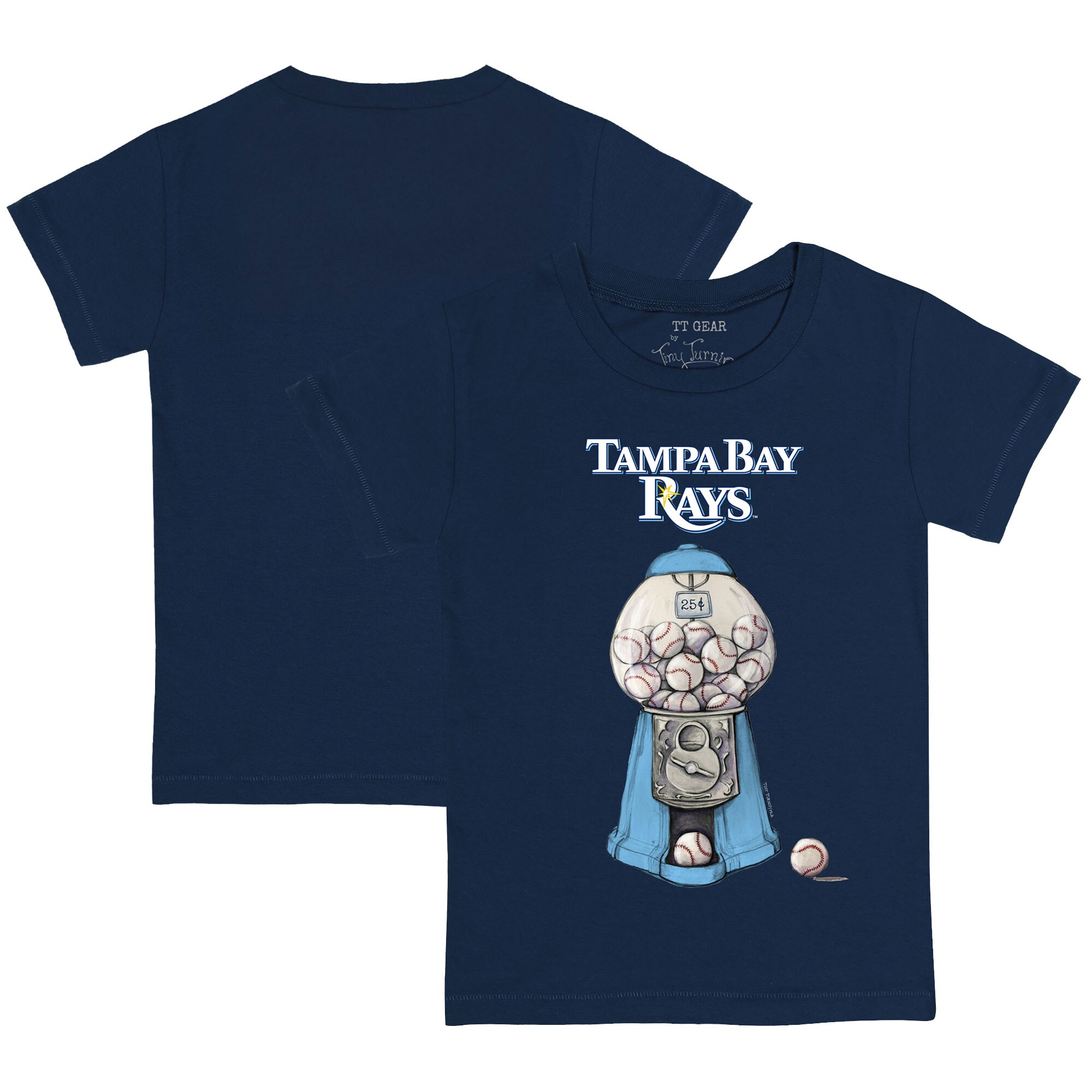 Youth Tampa Bay Rays Tiny Turnip Navy Gumball Machine T-Shirt