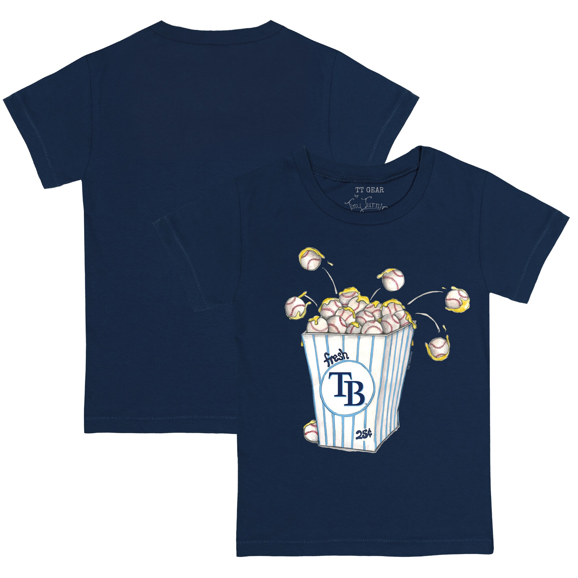 Youth Tampa Bay Rays Tiny Turnip Navy Popcorn T-Shirt