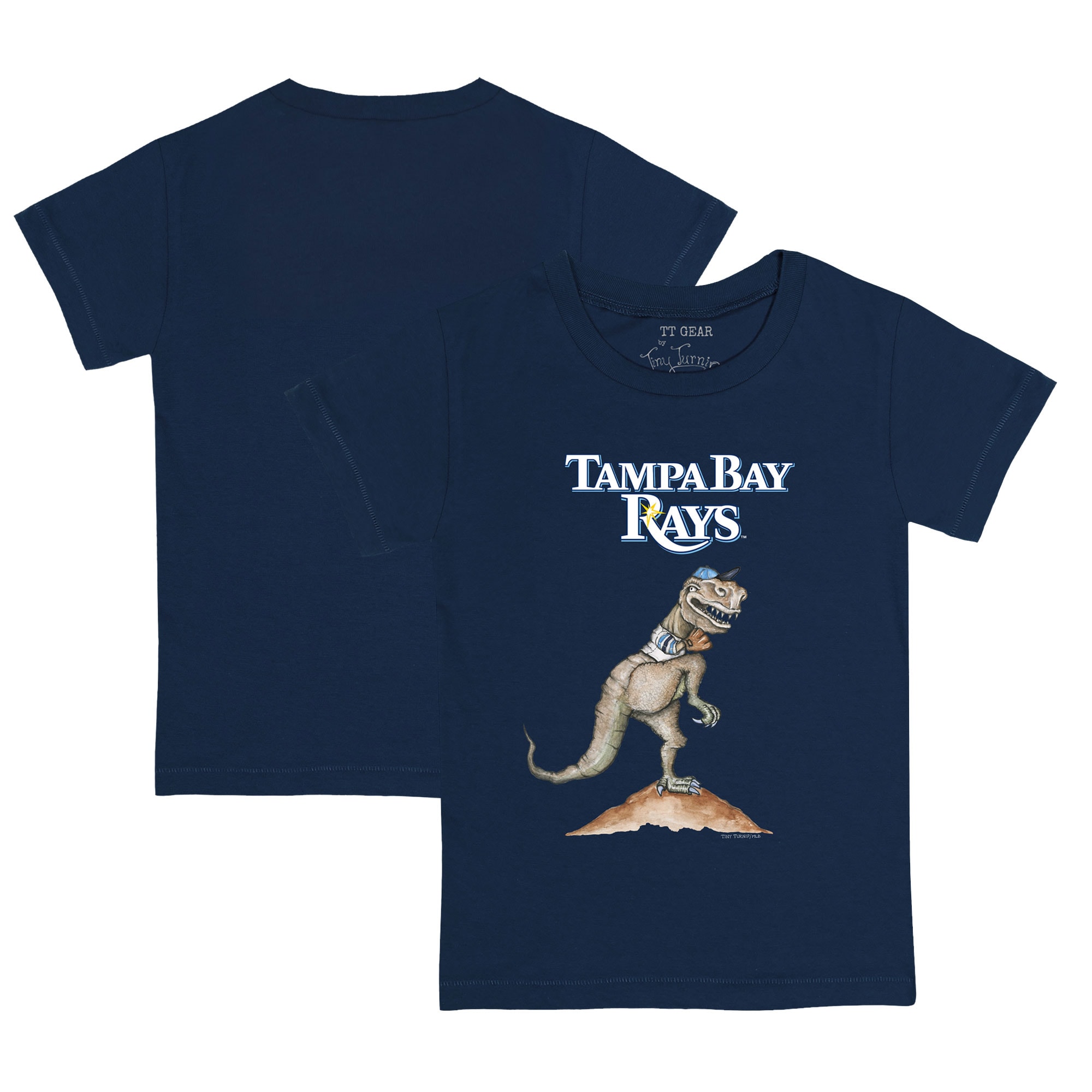 Youth Tampa Bay Rays Tiny Turnip Navy TT Rex T-Shirt
