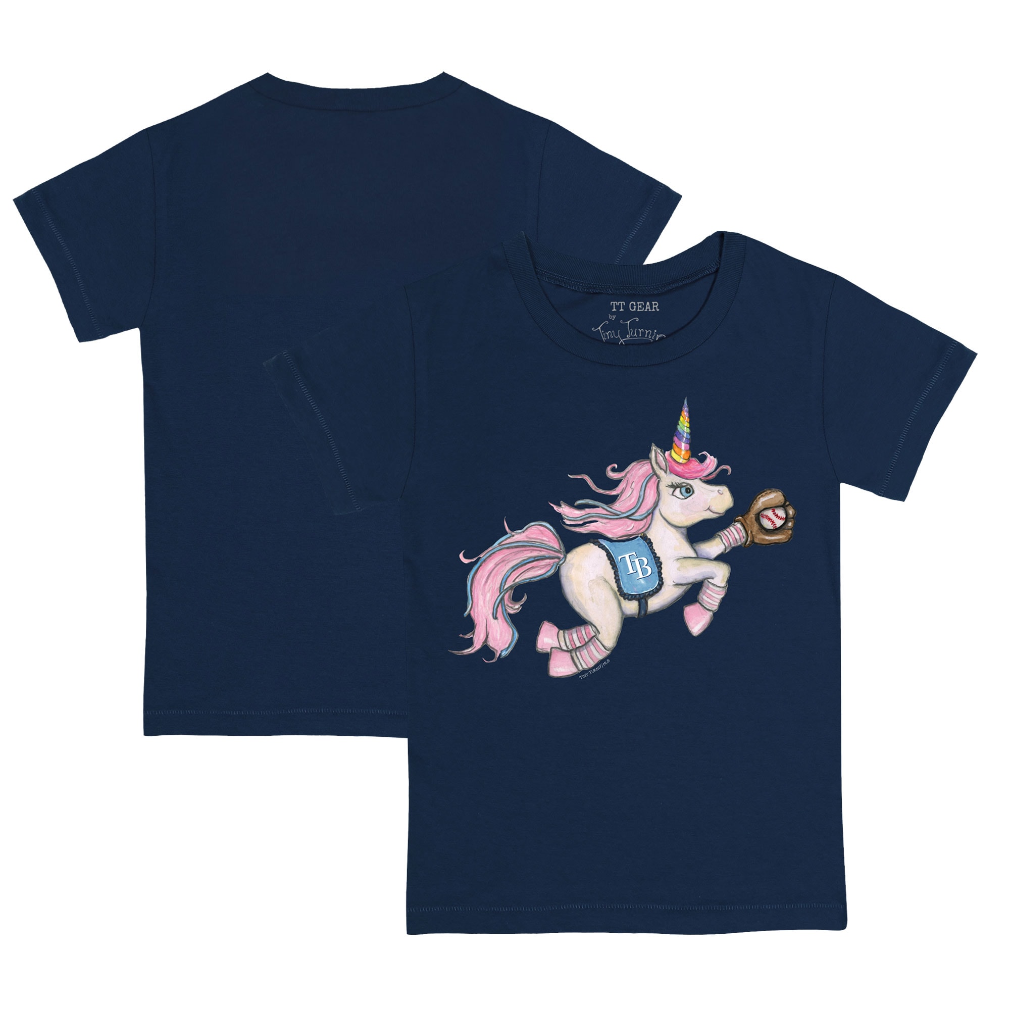 Youth Tampa Bay Rays Tiny Turnip Navy Unicorn T-Shirt