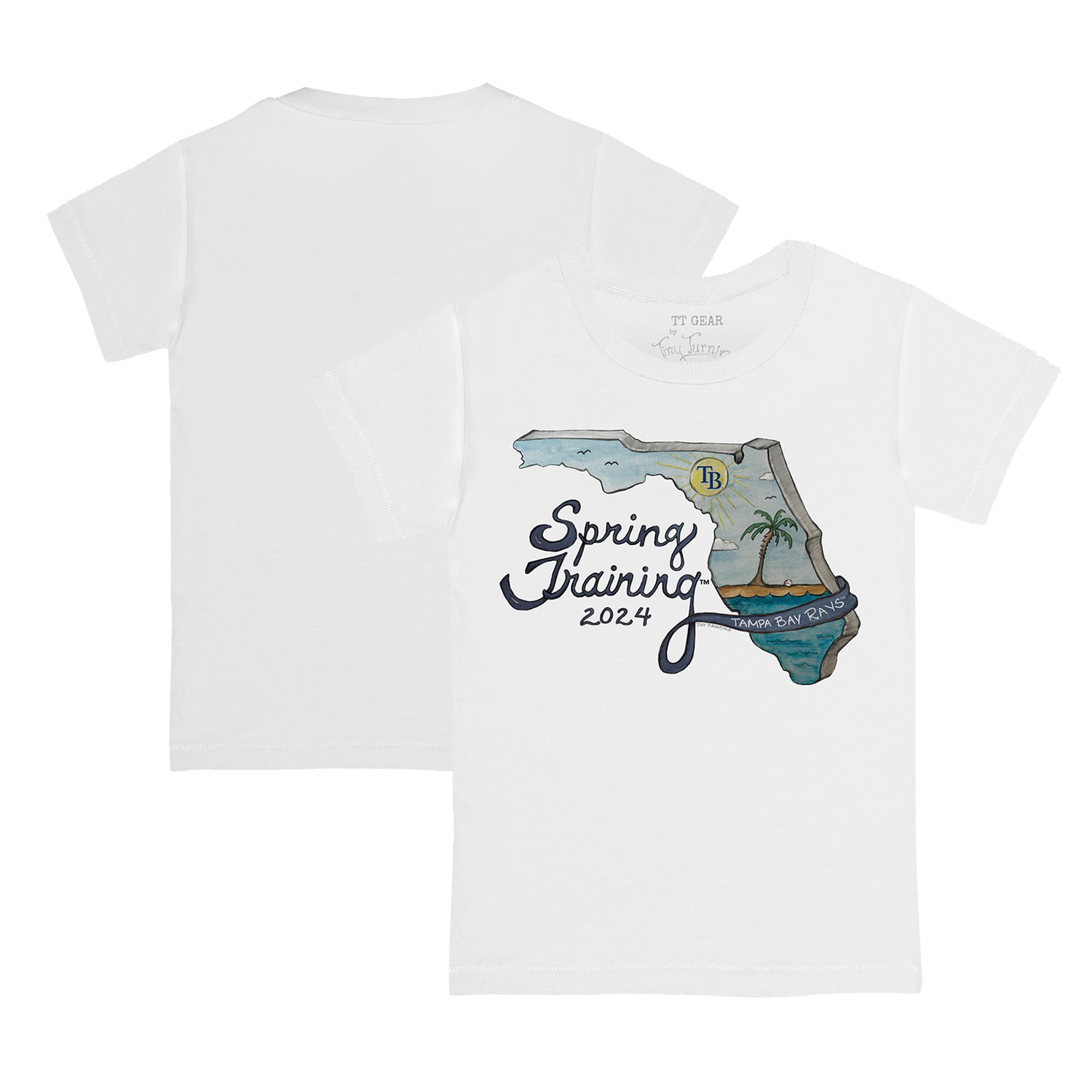 Youth Tampa Bay Rays Tiny Turnip White 2024 Spring Training Grapefruit League T-Shirt