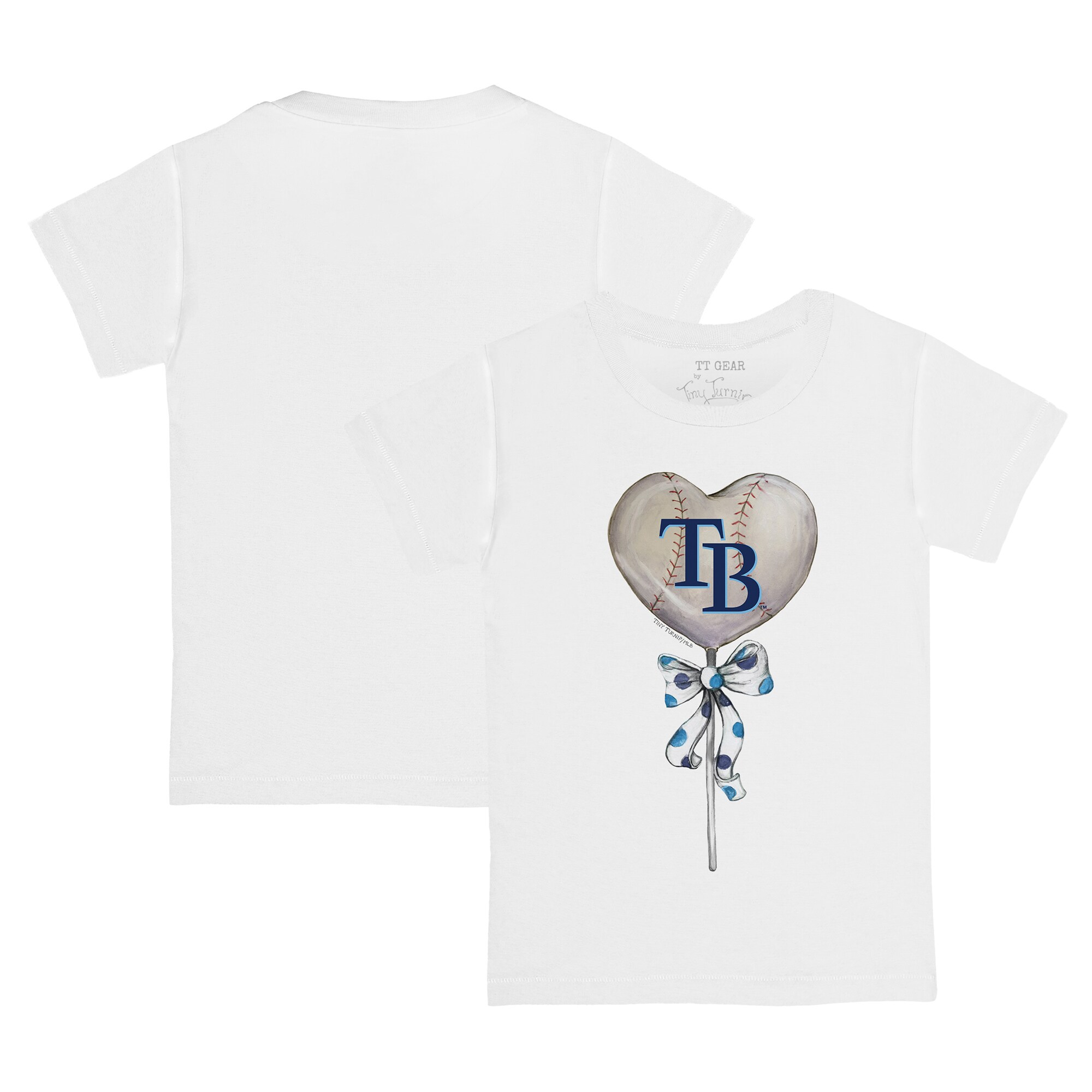 Youth Tampa Bay Rays Tiny Turnip White Heart Lolly T-Shirt