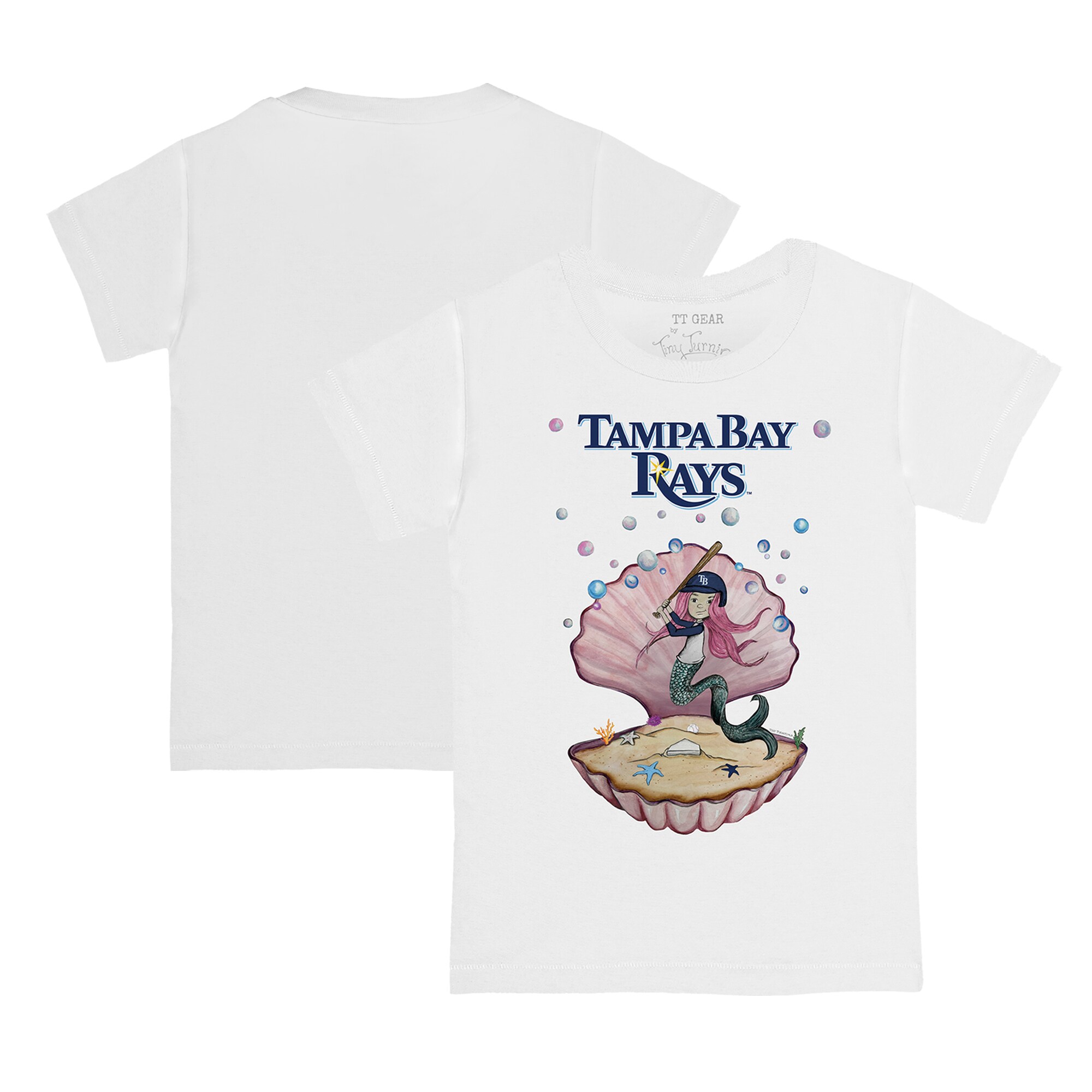 Youth Tampa Bay Rays Tiny Turnip White Mermaid T-Shirt