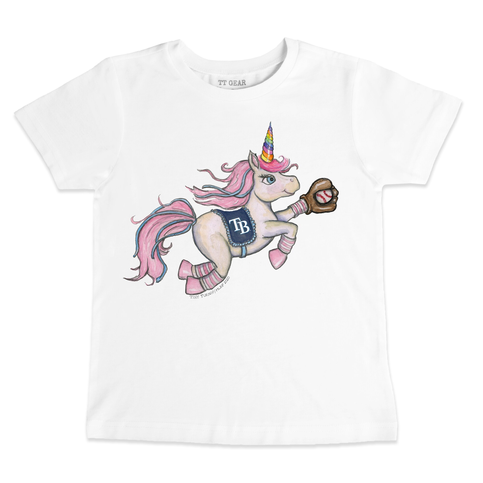 Youth Tampa Bay Rays Tiny Turnip White Unicorn T-Shirt