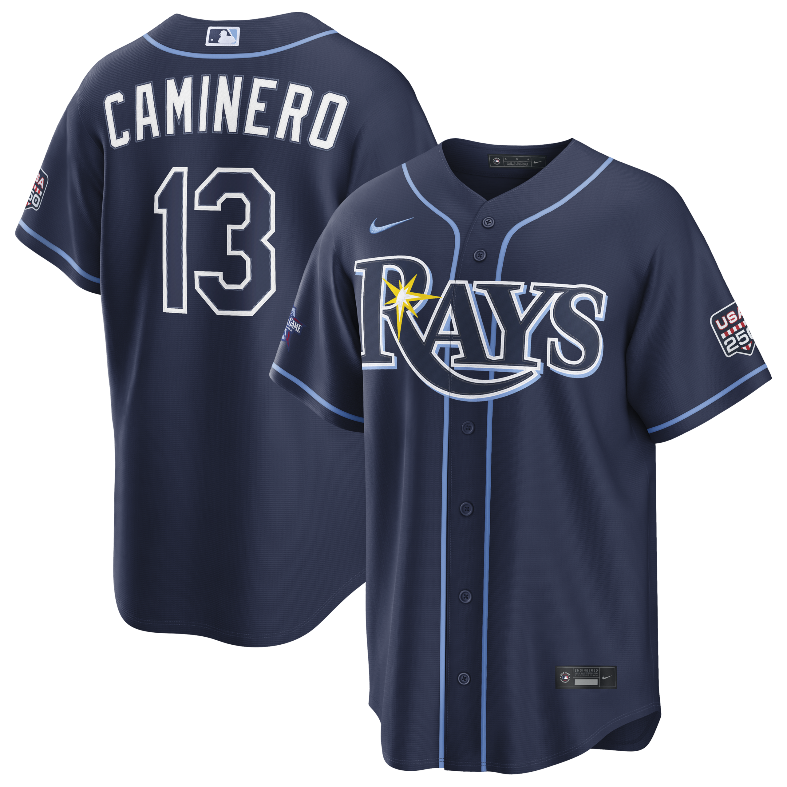 2026 All-Star Game Men's Tampa Bay Rays Junior Caminero Nike Navy Replica Jersey