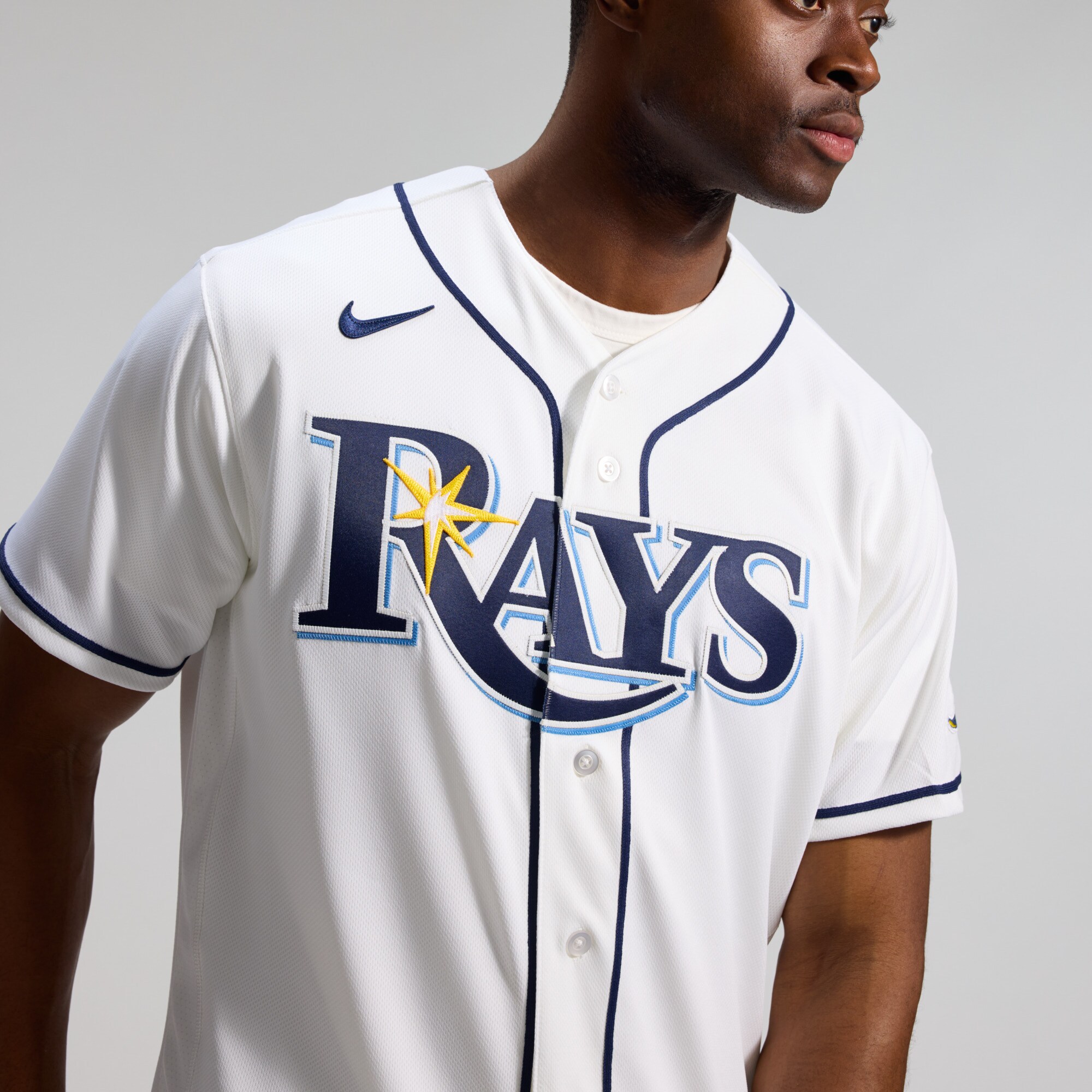 Men's Tampa Bay Rays Nike White Home Authentic Jersey - Image 10