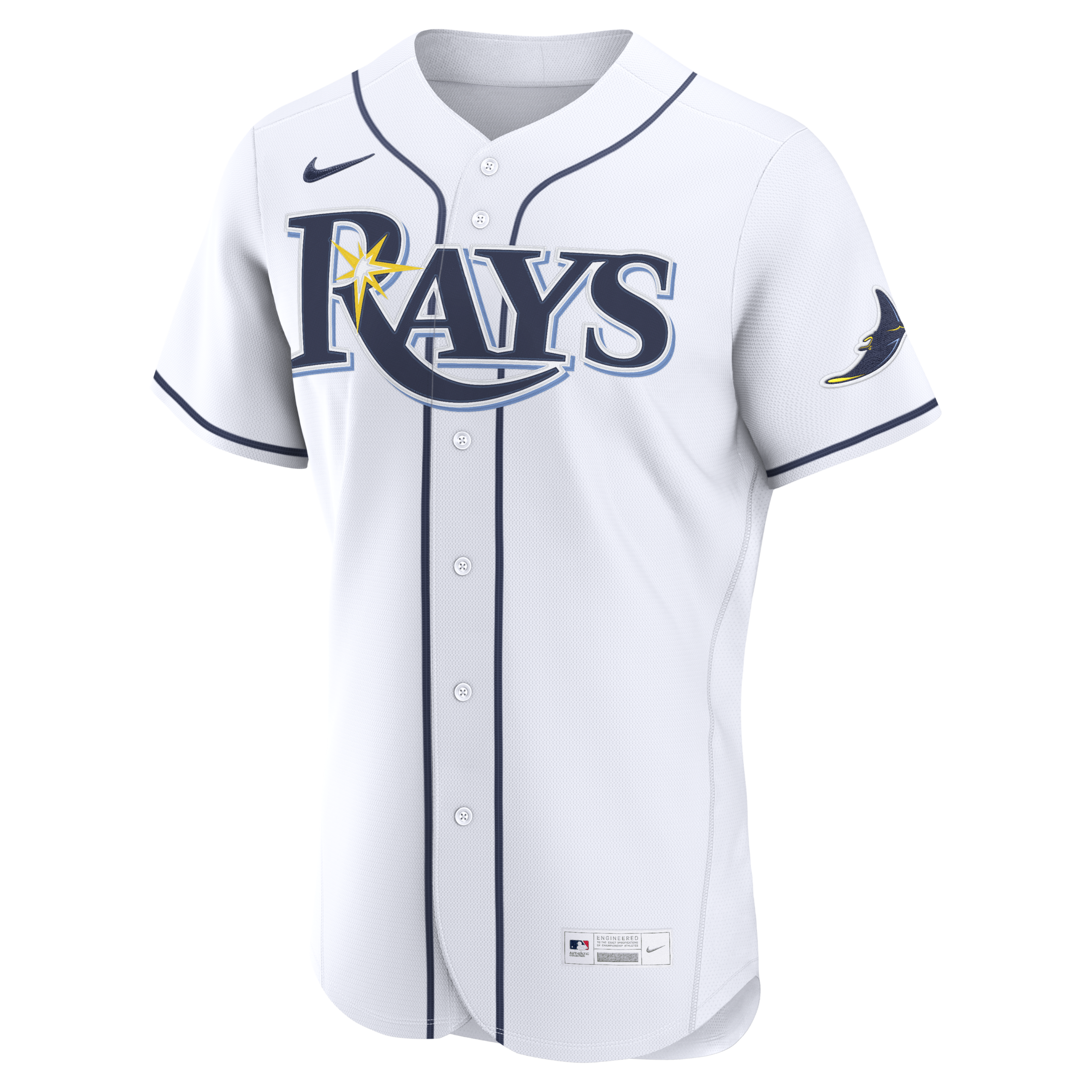 Men's Tampa Bay Rays Nike White Home Authentic Jersey - Image 3