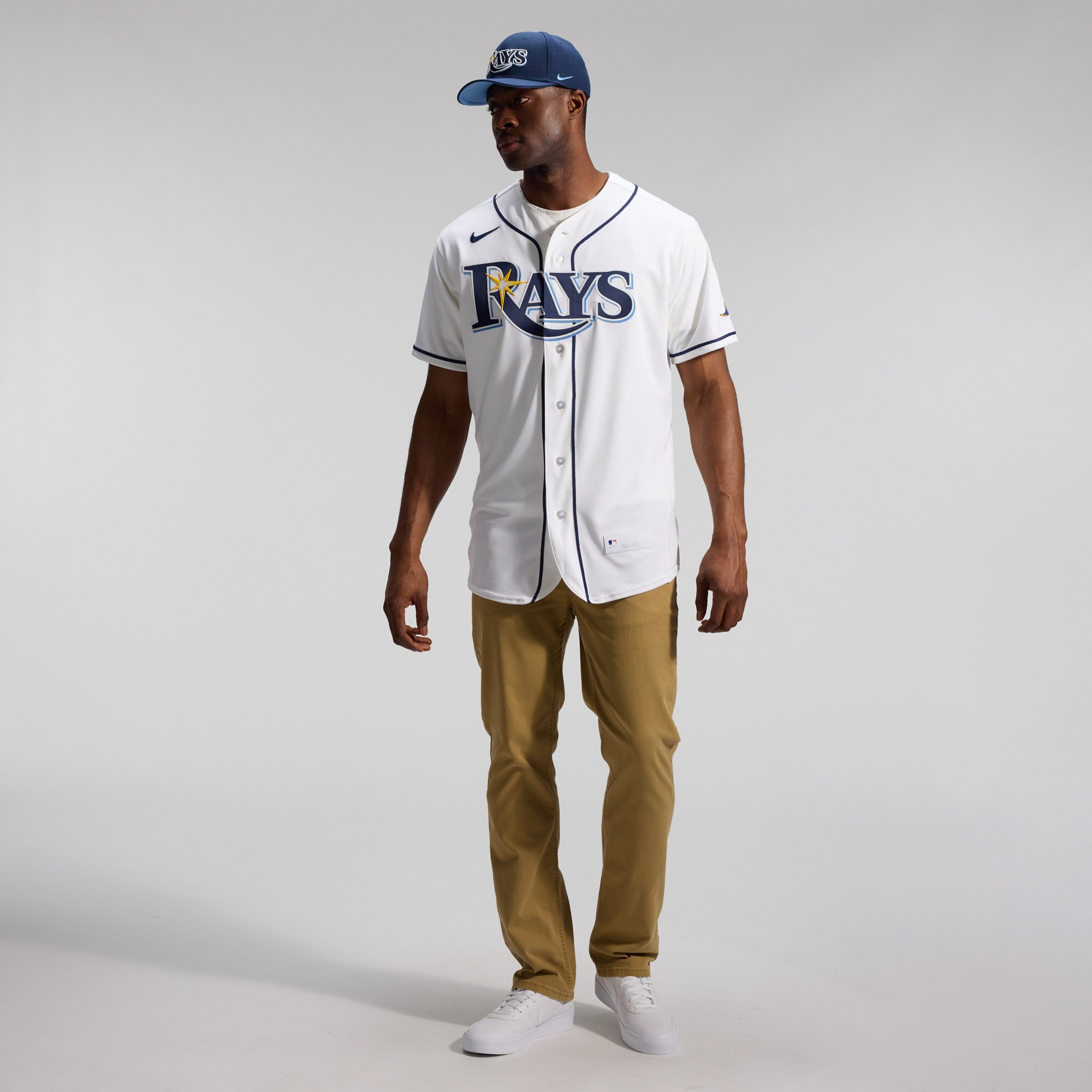 Men's Tampa Bay Rays Nike White Home Authentic Jersey - Image 7