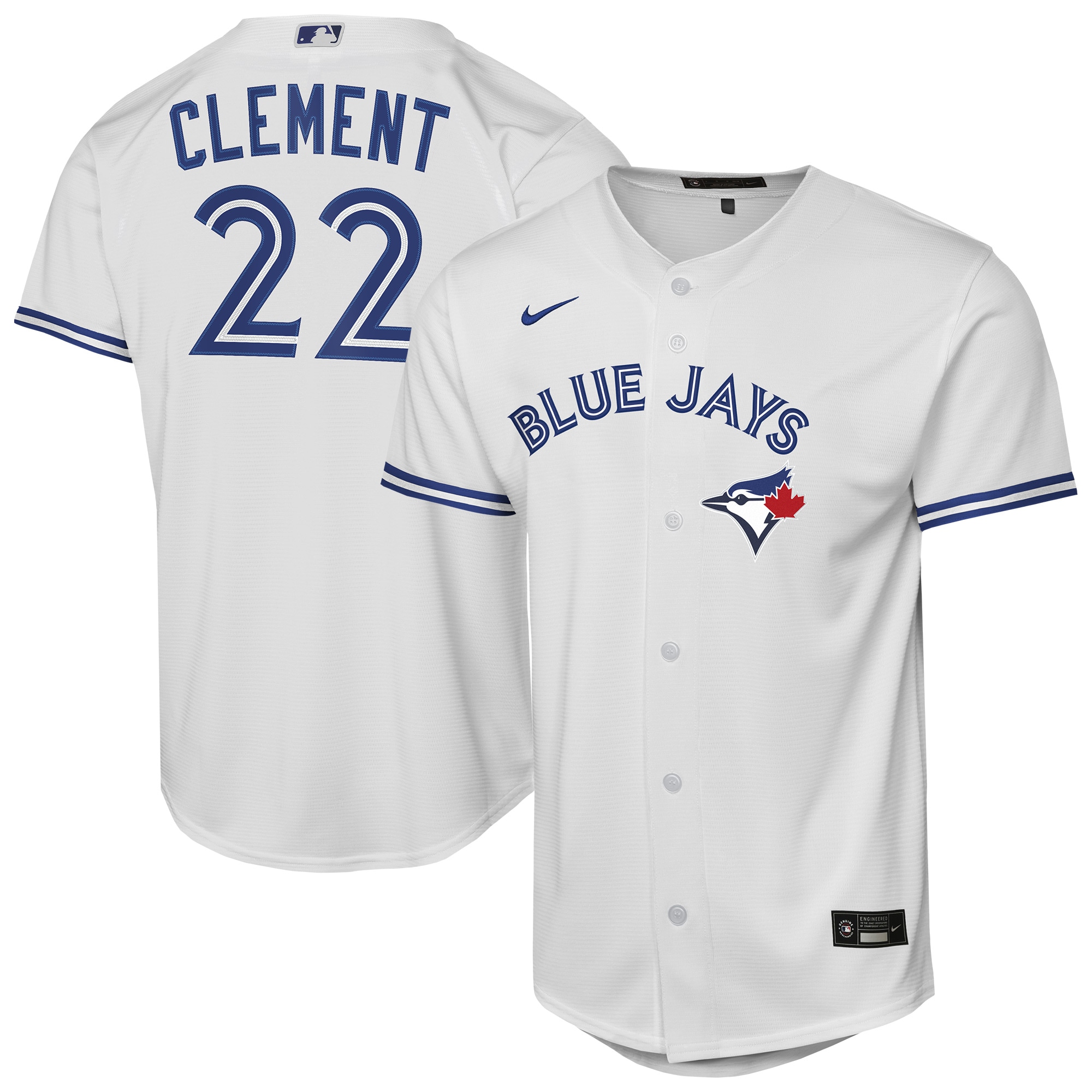 Youth Toronto Blue Jays Ernie Clement Nike White Home Baseline Jersey
